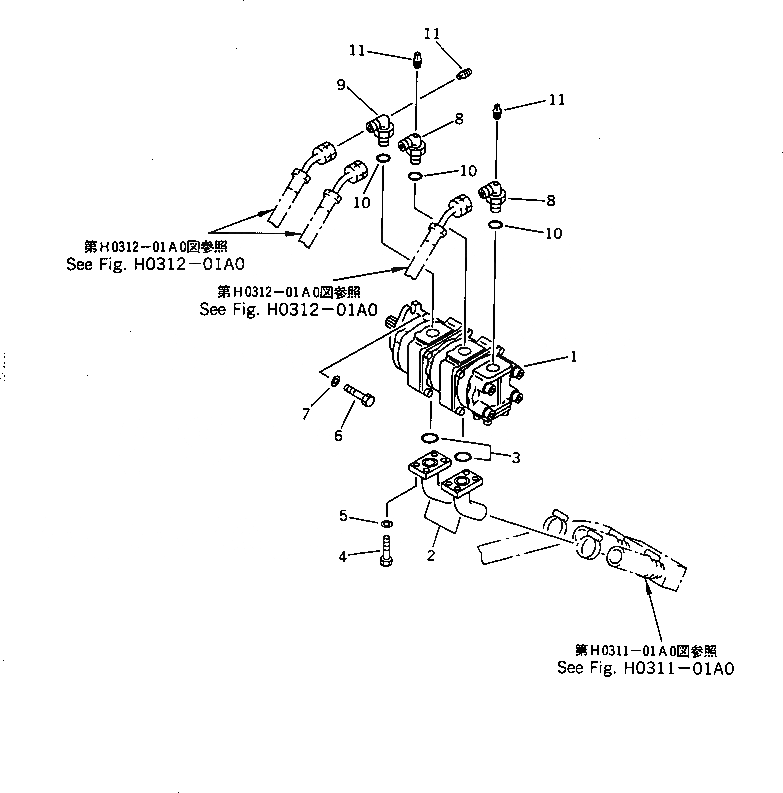 Схема запчастей Komatsu PC28UU-2 - ОСНОВН. НАСОС И КОМПОНЕНТЫ(№7-8) ГИДРАВЛИКА