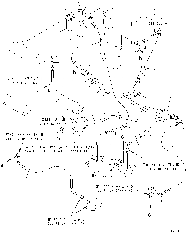 Схема запчастей Komatsu PC28UU-2 - ВОЗВРАТНАЯ ЛИНИЯ(ДЛЯ МОЛОТА И -ACTUATER НАВЕСН. ОБОРУД)(№898-) ГИДРАВЛИКА