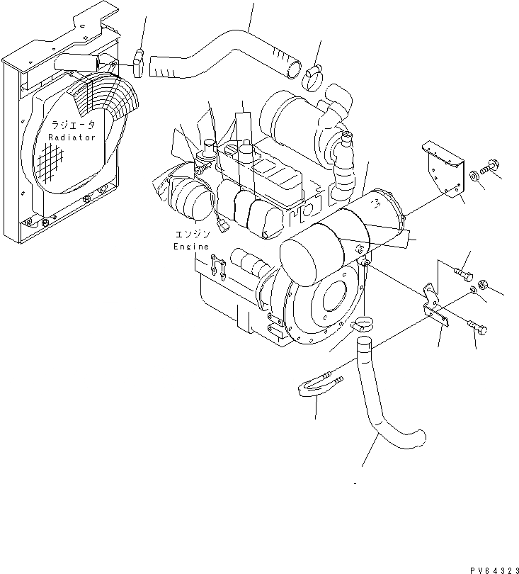 Схема запчастей Komatsu PC28UU-3 - КОМПОНЕНТЫ ДВИГАТЕЛЯ КОМПОНЕНТЫ ДВИГАТЕЛЯ