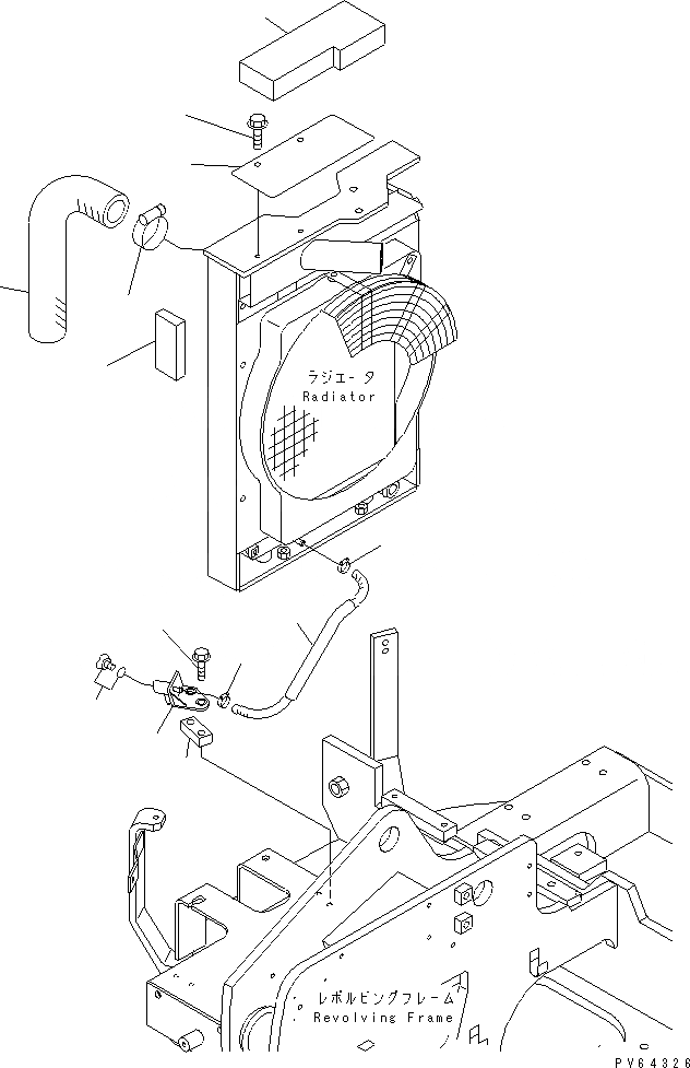 Схема запчастей Komatsu PC28UU-3 - ДРЕНАЖН. ТРУБЫ СИСТЕМА ОХЛАЖДЕНИЯ