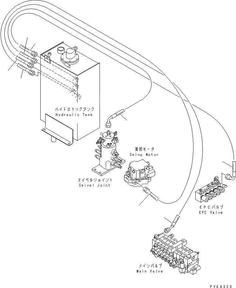 Схема запчастей Komatsu PC28UU-3 - ГИДРОЛИНИЯ (ВОЗВРАТН. ЛИНИЯ) ГИДРАВЛИКА