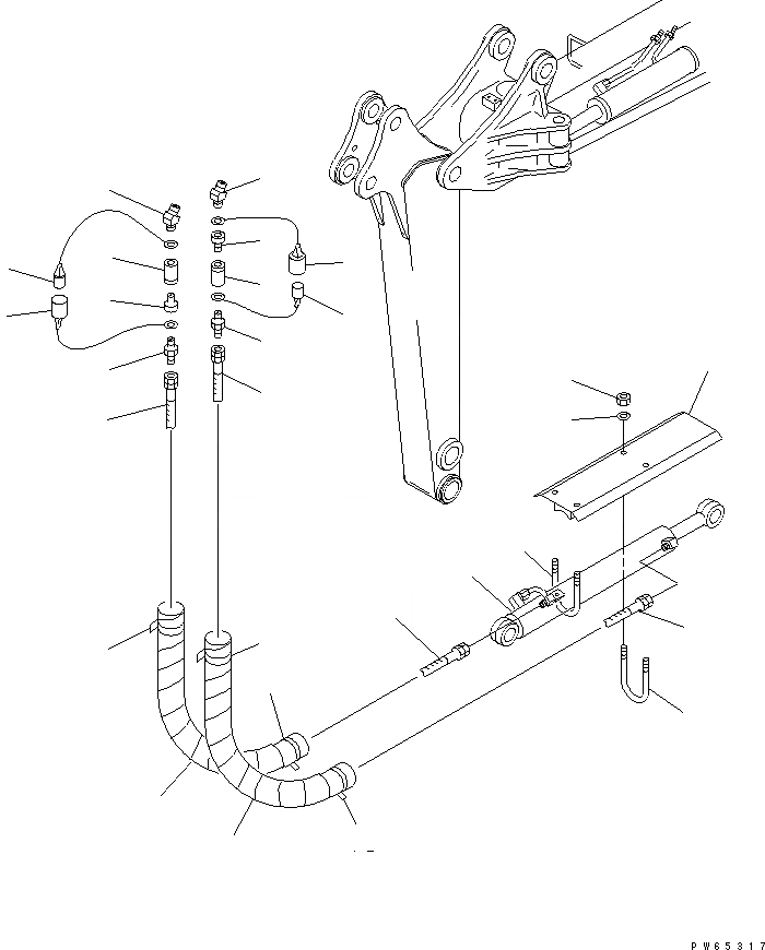 Схема запчастей Komatsu PC28UU-3 - ДВОЙН. РУКОЯТЬ (/) РАБОЧЕЕ ОБОРУДОВАНИЕ