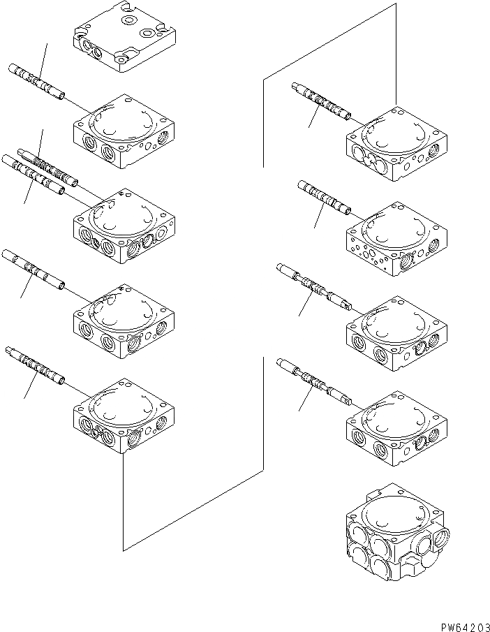 Схема запчастей Komatsu PC28UU-3 - ОСНОВН. КЛАПАН (8-КЛАПАН) (/) ОСНОВН. КОМПОНЕНТЫ И РЕМКОМПЛЕКТЫ