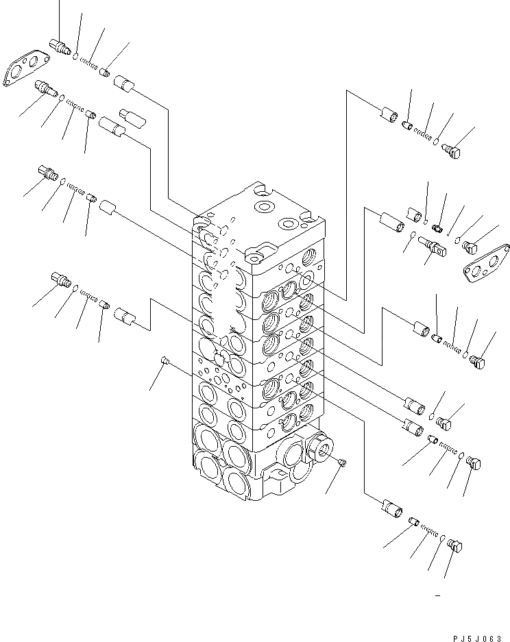 Схема запчастей Komatsu PC28UU-3 - ОСНОВН. КЛАПАН (8-КЛАПАН) (7/) ОСНОВН. КОМПОНЕНТЫ И РЕМКОМПЛЕКТЫ