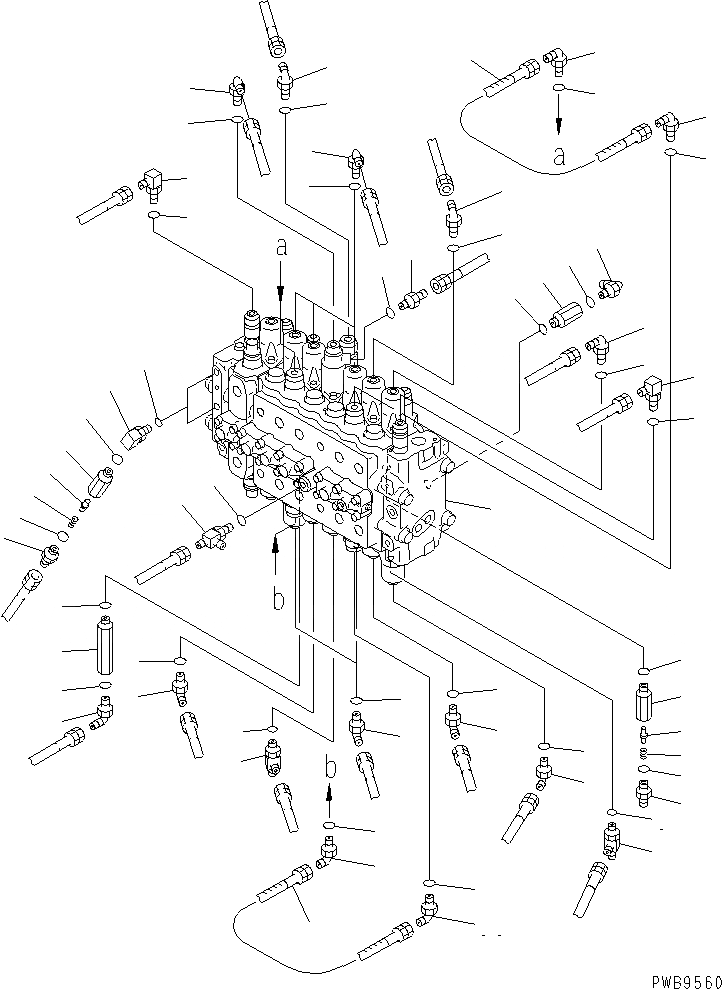 Схема запчастей Komatsu PC290LC-6K - ОСНОВН. КЛАПАН (СОЕДИНИТЕЛЬН. ЧАСТИ) ГИДРАВЛИКА
