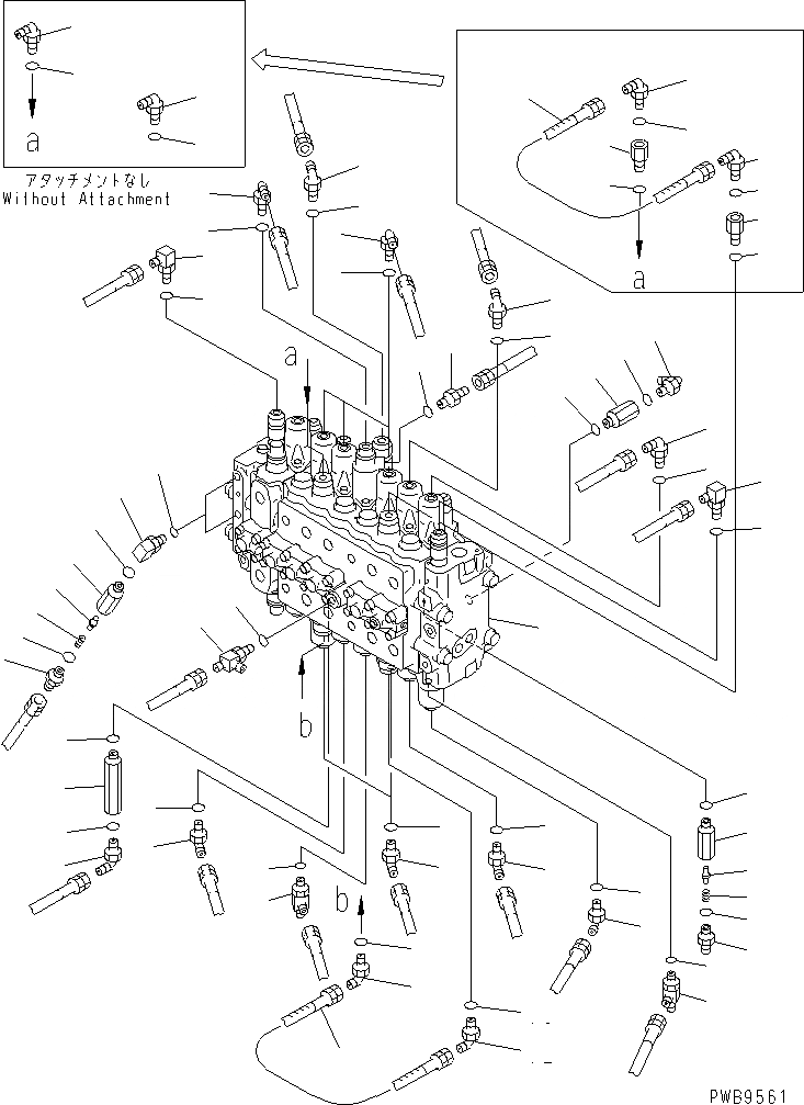 Схема запчастей Komatsu PC290LC-6K - ОСНОВН. КЛАПАН (СОЕДИНИТЕЛЬН. ЧАСТИ) ( АКТУАТОР) ГИДРАВЛИКА