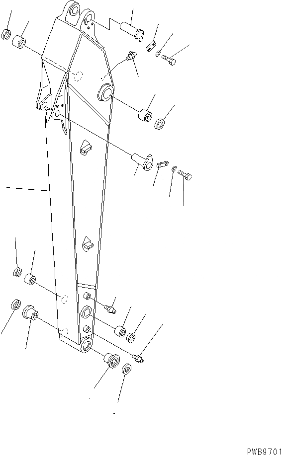 Схема запчастей Komatsu PC290LC-6K - РУКОЯТЬ (.M) (-ACTUAOR) РАБОЧЕЕ ОБОРУДОВАНИЕ