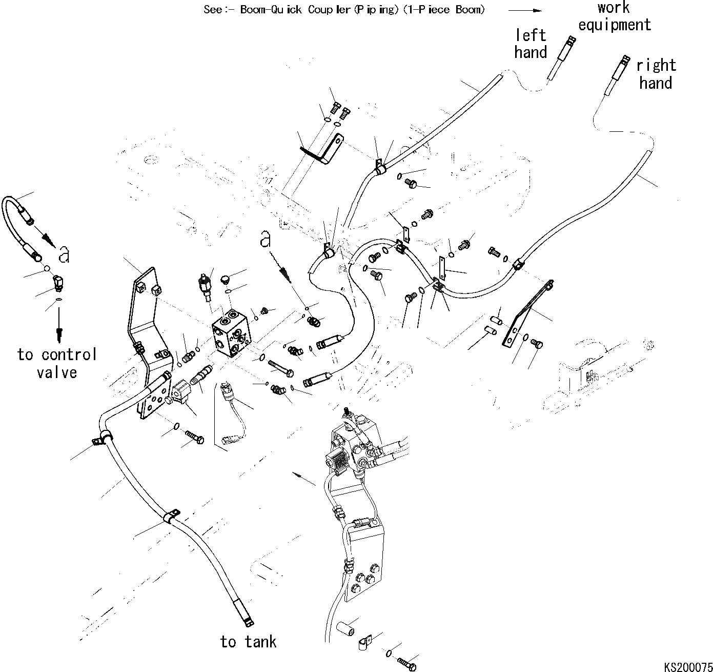 Схема запчастей Komatsu PC290LC-8K - БЫСТРОСЪЕМН. МЕХ-М КЛАПАН (1-СЕКЦИОНН. СТРЕЛА) (ШАССИ) (№K-K7) H ГИДРАВЛИКА