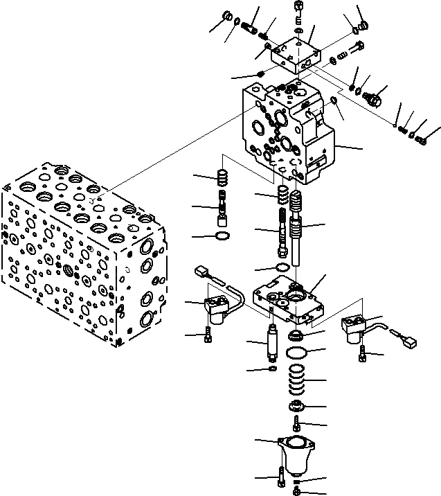 Схема запчастей Komatsu PC290LC-8K - ОСНОВН. УПРАВЛЯЮЩ. КЛАПАН, ДЛЯ MACHINE С -ДОПОЛН. АКТУАТОР КОНТУР (/) H ГИДРАВЛИКА