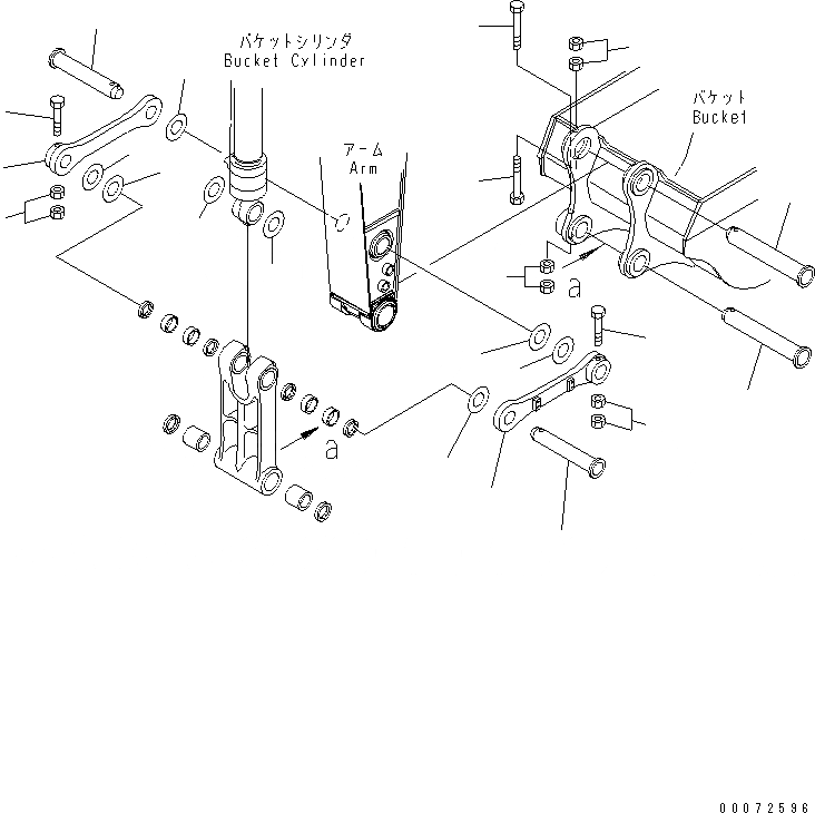Схема запчастей Komatsu PC290LC-8K - РУКОЯТЬ (СОЕДИНЕНИЕ КОВША) (№K-) T РАБОЧЕЕ ОБОРУДОВАНИЕ