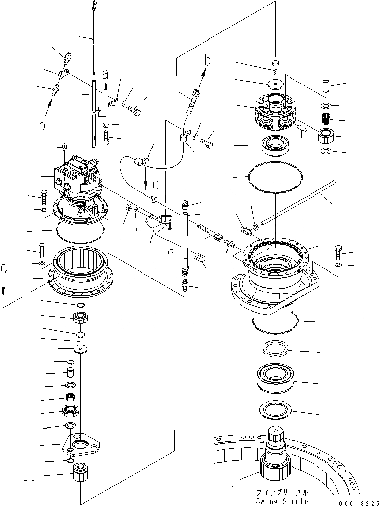 Схема запчастей Komatsu PC290LC-7K - МЕХАНИЗМ ПОВОРОТА(№..-K9) ПОВОРОТН. КРУГ И КОМПОНЕНТЫ