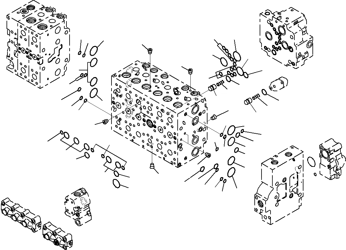 Схема запчастей Komatsu PC290NLC-8K - ОСНОВН. УПРАВЛЯЮЩ. КЛАПАН, ДЛЯ MACHINE С -ДОПОЛН. АКТУАТОР КОНТУР (/) H ГИДРАВЛИКА