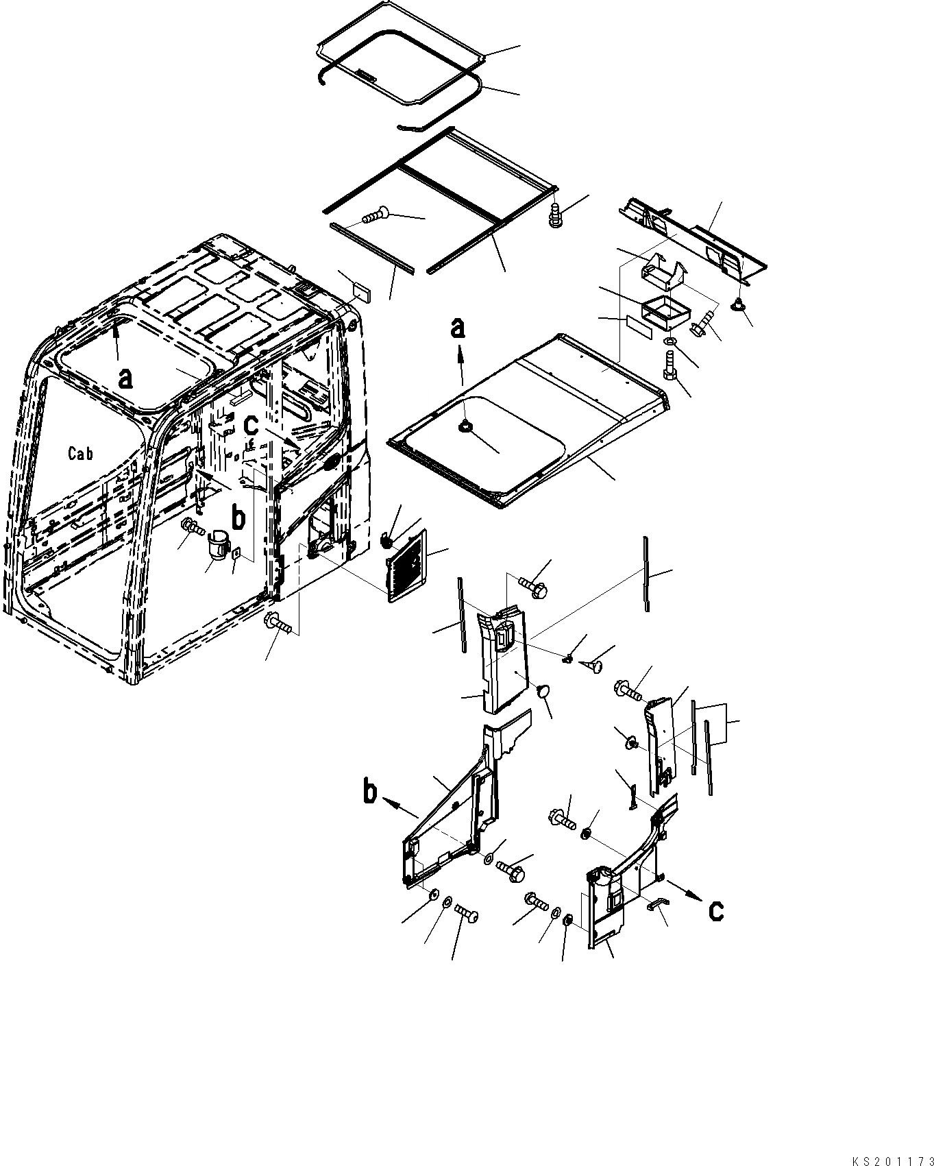 Схема запчастей Komatsu PC290NLC-8K - КАБИНА (/) K OPERATORґS ОБСТАНОВКА И СИСТЕМА УПРАВЛЕНИЯ