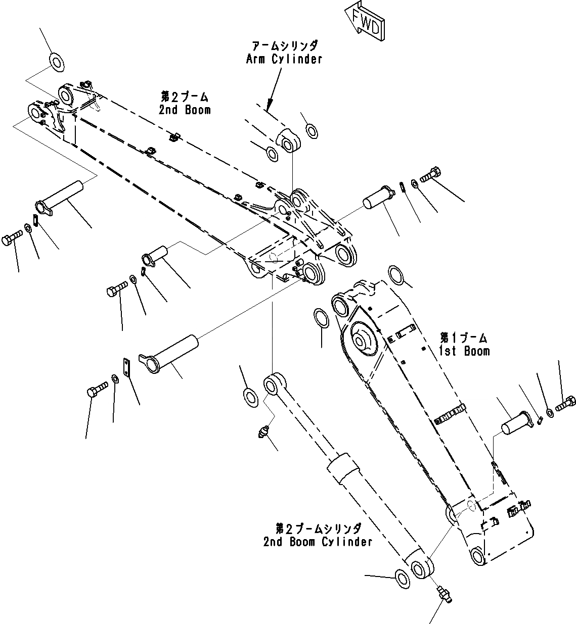Схема запчастей Komatsu PC290NLC-8K - СТРЕЛА (-ЧАСТИ) (8/) T РАБОЧЕЕ ОБОРУДОВАНИЕ