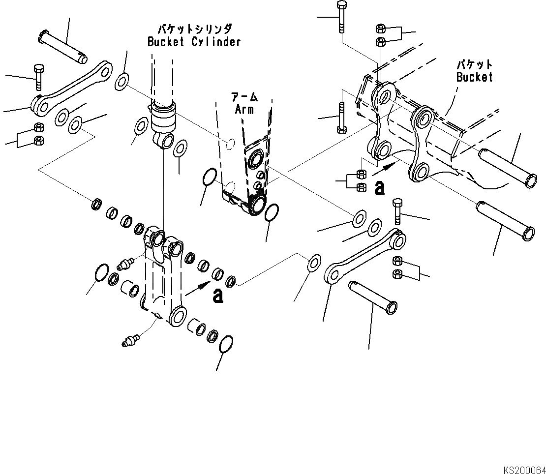 Схема запчастей Komatsu PC290NLC-8K - РУКОЯТЬ (/) (.M) T РАБОЧЕЕ ОБОРУДОВАНИЕ