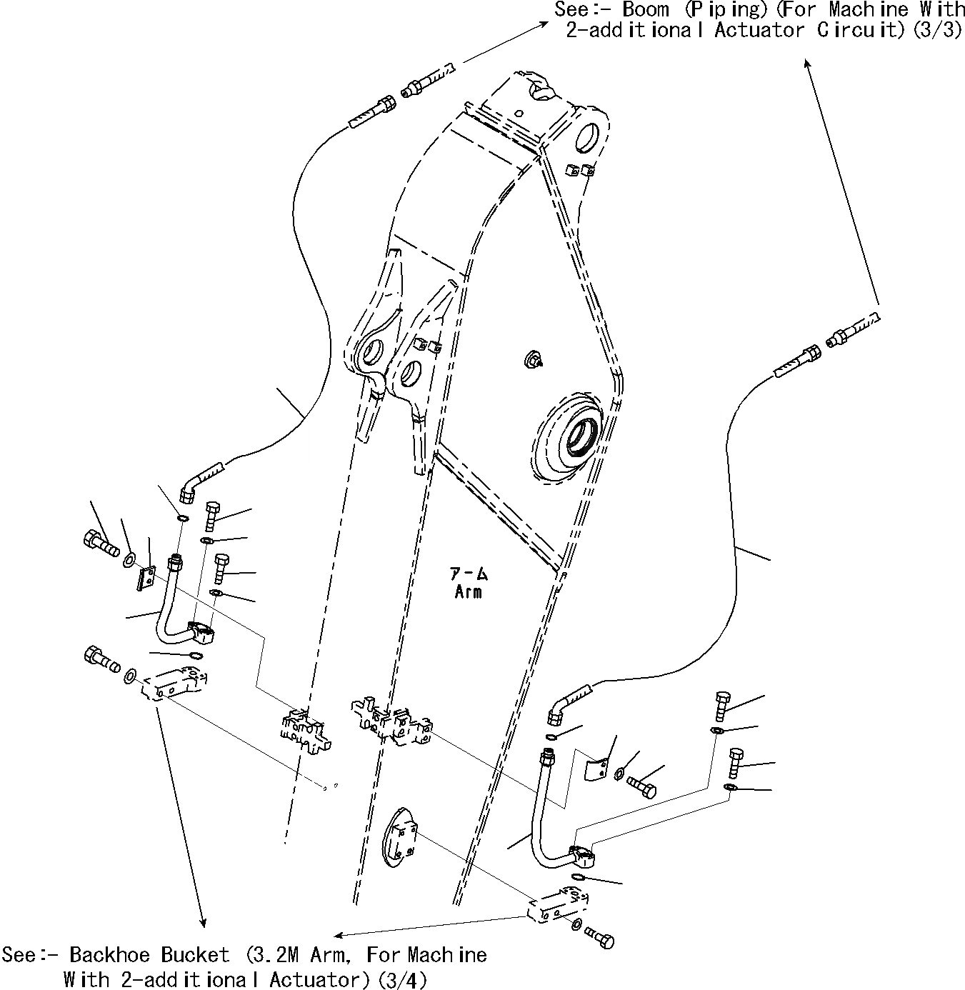 Схема запчастей Komatsu PC290NLC-8K - -АКТУАТОР ТРУБЫ (.M РУКОЯТЬ) (/) T РАБОЧЕЕ ОБОРУДОВАНИЕ