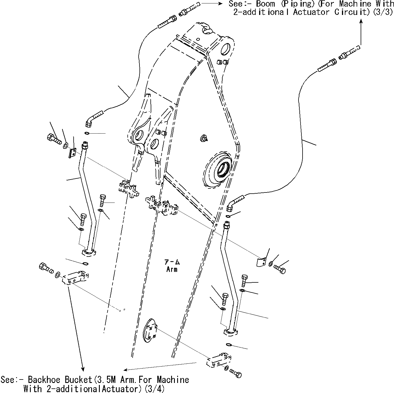 Схема запчастей Komatsu PC290NLC-8K - -АКТУАТОР ТРУБЫ (.M РУКОЯТЬ) (/) T РАБОЧЕЕ ОБОРУДОВАНИЕ