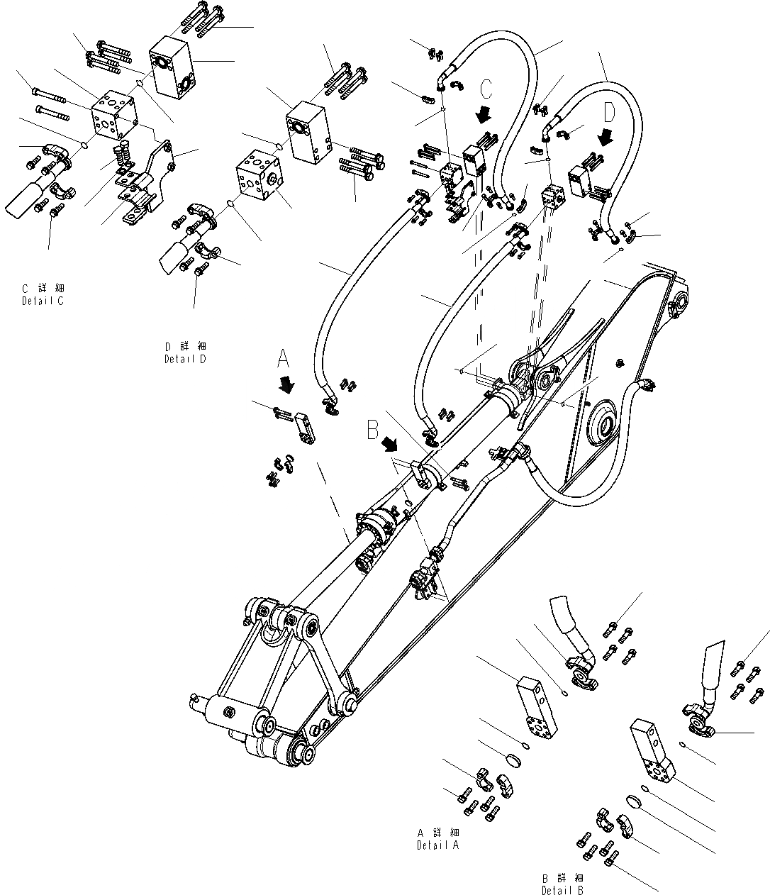 Схема запчастей Komatsu PC290NLC-8K - -НАВЕСН. ОБОРУД + ГРЕЙФЕРН. (ТРУБЫ) (.M РУКОЯТЬ) T РАБОЧЕЕ ОБОРУДОВАНИЕ
