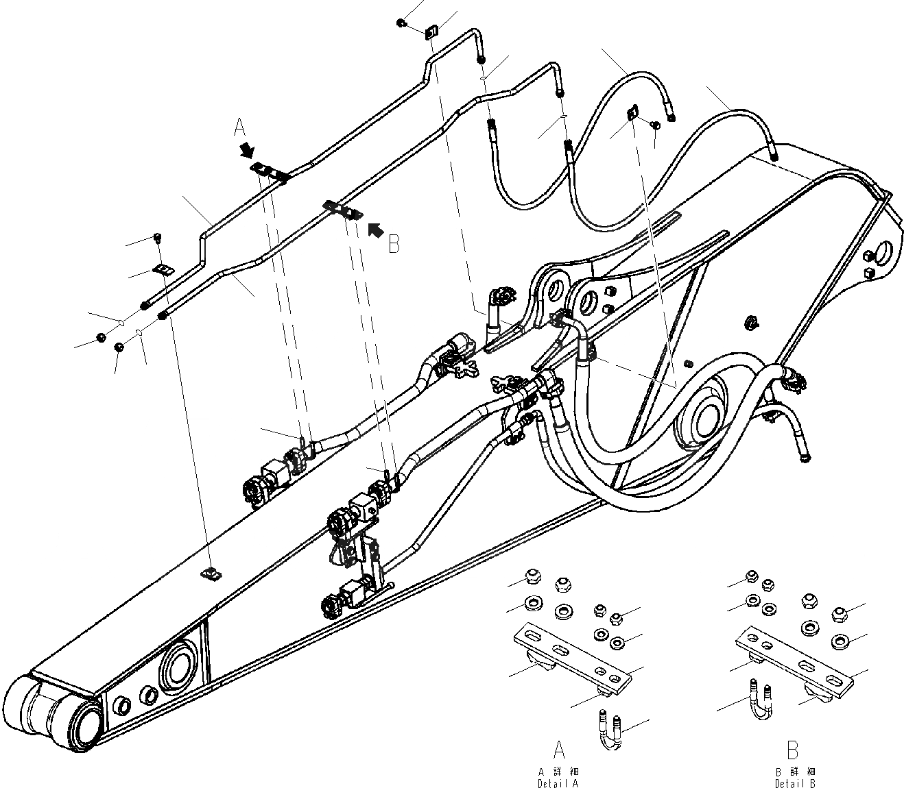 Схема запчастей Komatsu PC290NLC-8K - БЫСТРОСЪЕМН. МЕХ-М ТРУБЫ (ДЛЯ .M РУКОЯТЬ) T РАБОЧЕЕ ОБОРУДОВАНИЕ