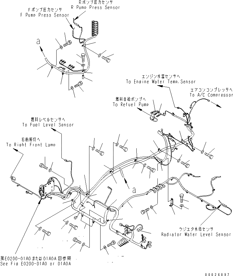 Схема запчастей Komatsu PC290NLC-7K - ЭЛЕКТРОПРОВОДКА (ОСНОВН. Э/ПРОВОДКА) (ПРОВОДКА И КРЕПЛЕНИЕ) ЭЛЕКТРИКА
