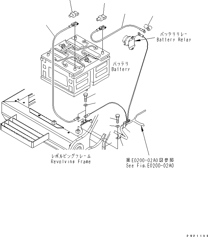 Схема запчастей Komatsu PC290NLC-7K - ЭЛЕКТРОПРОВОДКА (АККУМУЛЯТОРН. ОТСЕК) ЭЛЕКТРИКА