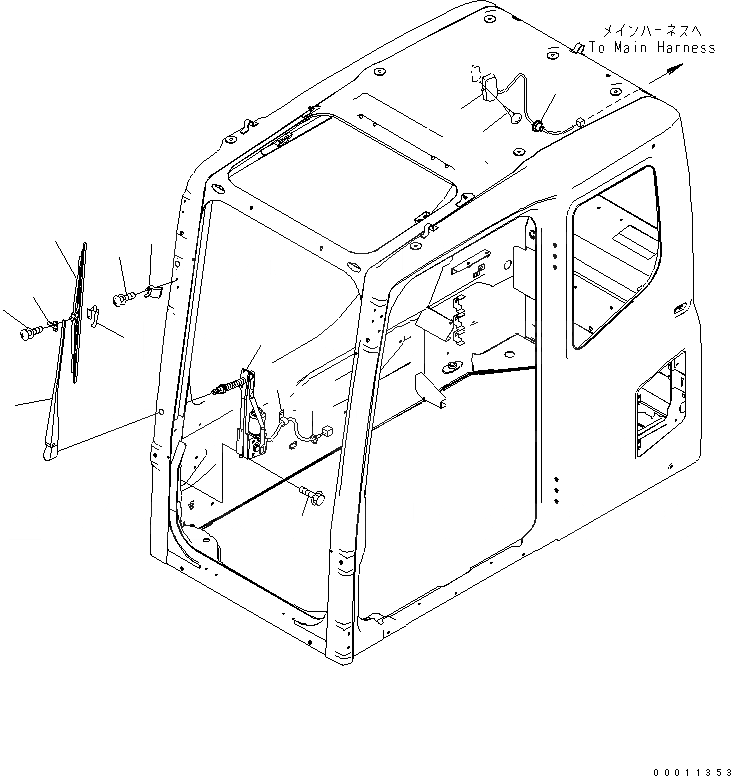 Схема запчастей Komatsu PC290NLC-7K - КАБИНА (ДВОРНИКИ И ОСВЕЩЕНИЕ)(№K9-) КАБИНА ОПЕРАТОРА И СИСТЕМА УПРАВЛЕНИЯ