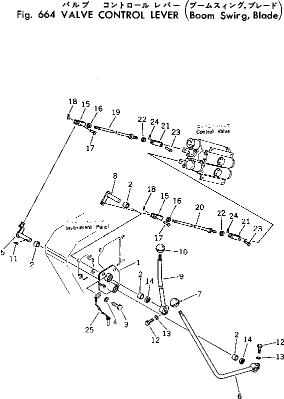 Схема запчастей Komatsu PC30-1 - КЛАПАН РЫЧАГ УПРАВЛ-Я (СТРЕЛА¤ПОВОРОТН.¤ОТВАЛ) ГИДРАВЛИКА