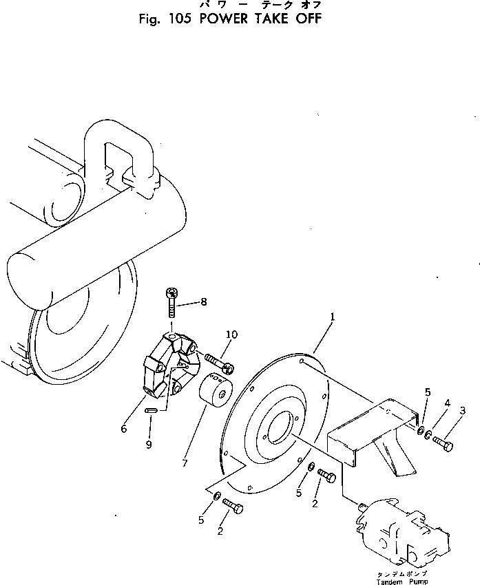 Схема запчастей Komatsu PC30-1 - МЕХ-М ОТБОРА МОЩНОСТИ КОМПОНЕНТЫ ДВИГАТЕЛЯ И ЭЛЕКТРИКА