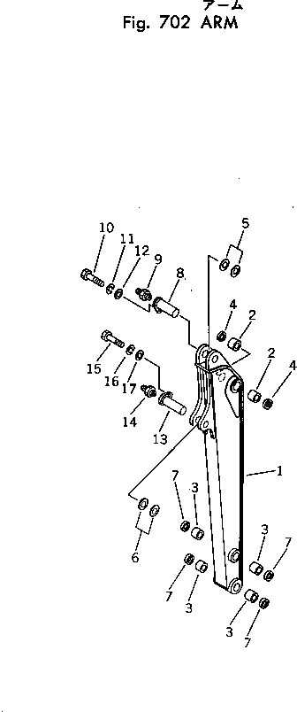 Схема запчастей Komatsu PC30-1 - РУКОЯТЬ РАБОЧЕЕ ОБОРУДОВАНИЕ