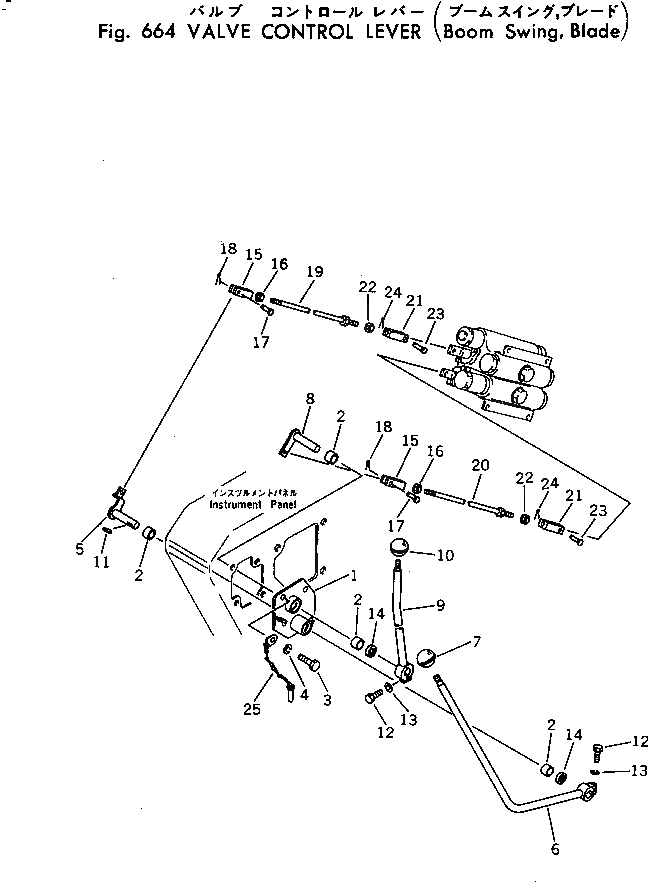 Схема запчастей Komatsu PC30-3 - КЛАПАН РЫЧАГ УПРАВЛ-Я (СТРЕЛА¤ПОВОРОТН.¤ОТВАЛ) ГИДРАВЛИКА