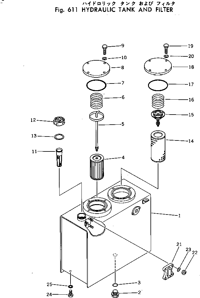 Схема запчастей Komatsu PC30-3 - ГИДР. БАК. AND ФИЛЬТР. ГИДРАВЛИКА