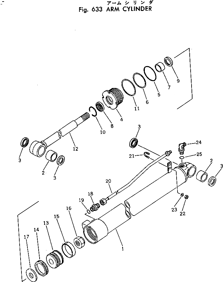 Схема запчастей Komatsu PC30-3 - ЦИЛИНДР РУКОЯТИ ГИДРАВЛИКА
