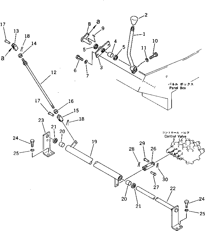 Схема запчастей Komatsu PC30-5 - РЫЧАГ УПРАВЛЕНИЯ ОТВАЛОМ ПОВОРОТН. И СИСТЕМА УПРАВЛЕНИЯ