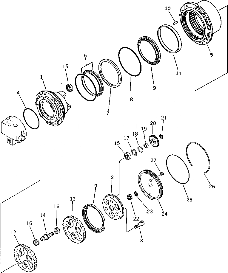 Схема запчастей Komatsu PC30-5 - МОТОР ХОДА (/) (ДЛЯ ЯПОН.) ХОД И КОНЕЧНАЯ ПЕРЕДАЧА