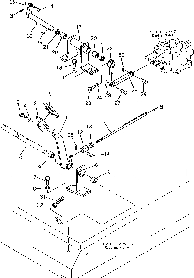 Схема запчастей Komatsu PC30-5 - ПЕДАЛЬ СКОРОСТИ ПОВОРОТН. И СИСТЕМА УПРАВЛЕНИЯ