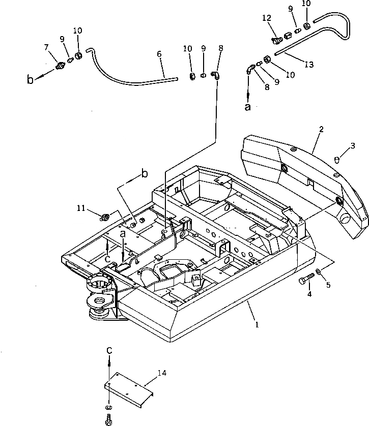 Схема запчастей Komatsu PC30-5 - ОСНОВНАЯ РАМА ОСНОВНАЯ РАМА И КАБИНА
