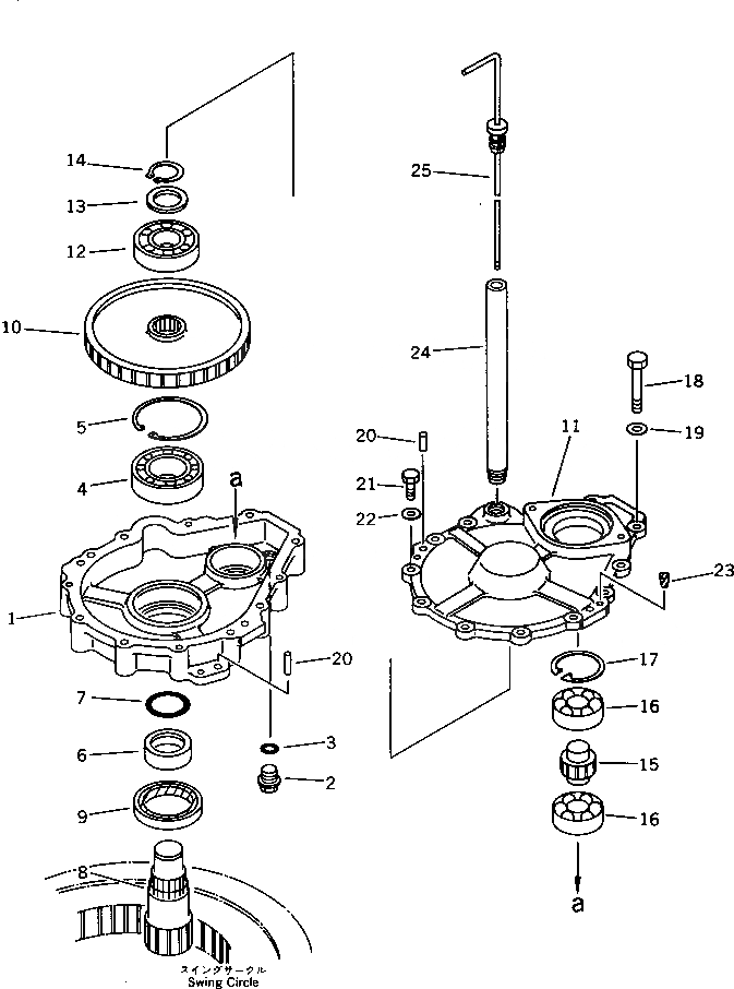 Схема запчастей Komatsu PC30-6 - МЕХАНИЗМ ПОВОРОТА ПОВОРОТН. СИСТЕМА