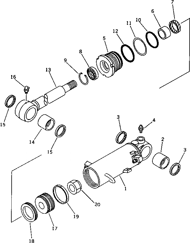 Схема запчастей Komatsu PC30-6 - ЦИЛИНДР ОТВАЛА РАБОЧЕЕ ОБОРУДОВАНИЕ
