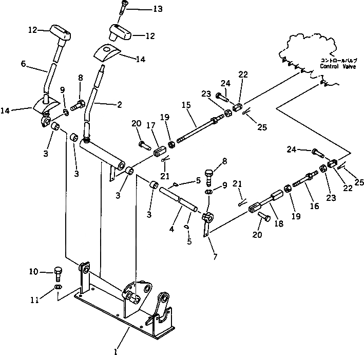 Схема запчастей Komatsu PC30-6 - РЫЧАГ УПРАВЛ-Я ХОДОМ (/) (ДЛЯ ЯПОН.) СИСТЕМА УПРАВЛЕНИЯ И ОСНОВНАЯ РАМА