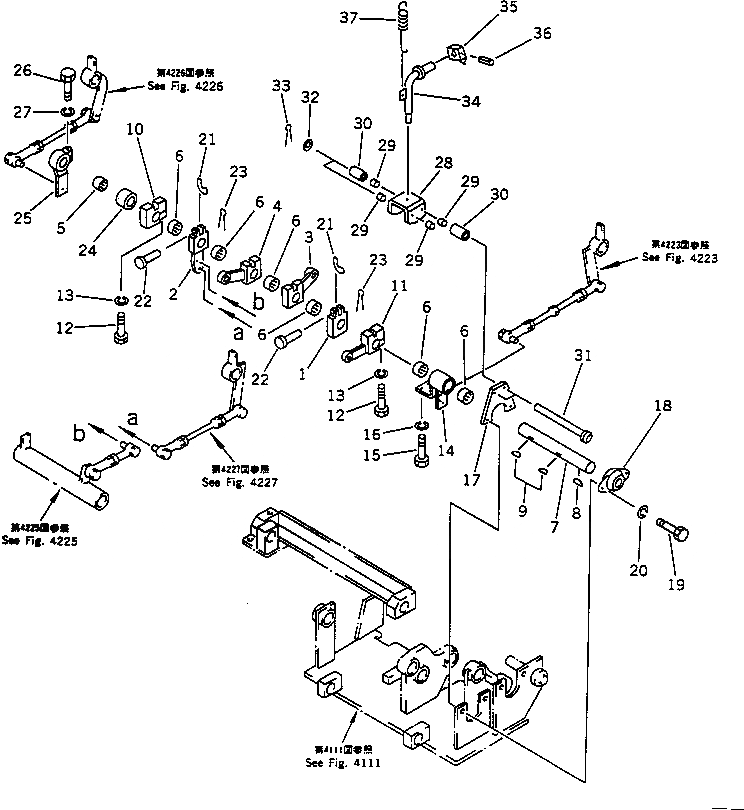 Схема запчастей Komatsu PC30-6 - РЫЧАГ УПРАВЛ-Я ХОДОМ (/) (6-ПОЗИЦИОНН. СПЕЦИФИКАЦИЯ)(№-) СИСТЕМА УПРАВЛЕНИЯ И ОСНОВНАЯ РАМА