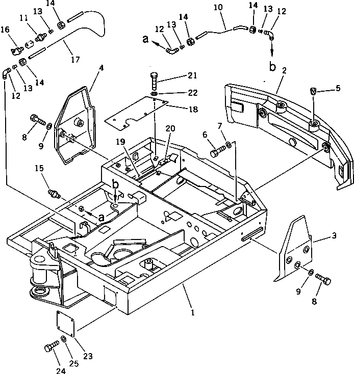 Схема запчастей Komatsu PC30-6 - ОСНОВНАЯ РАМА(№-) СИСТЕМА УПРАВЛЕНИЯ И ОСНОВНАЯ РАМА