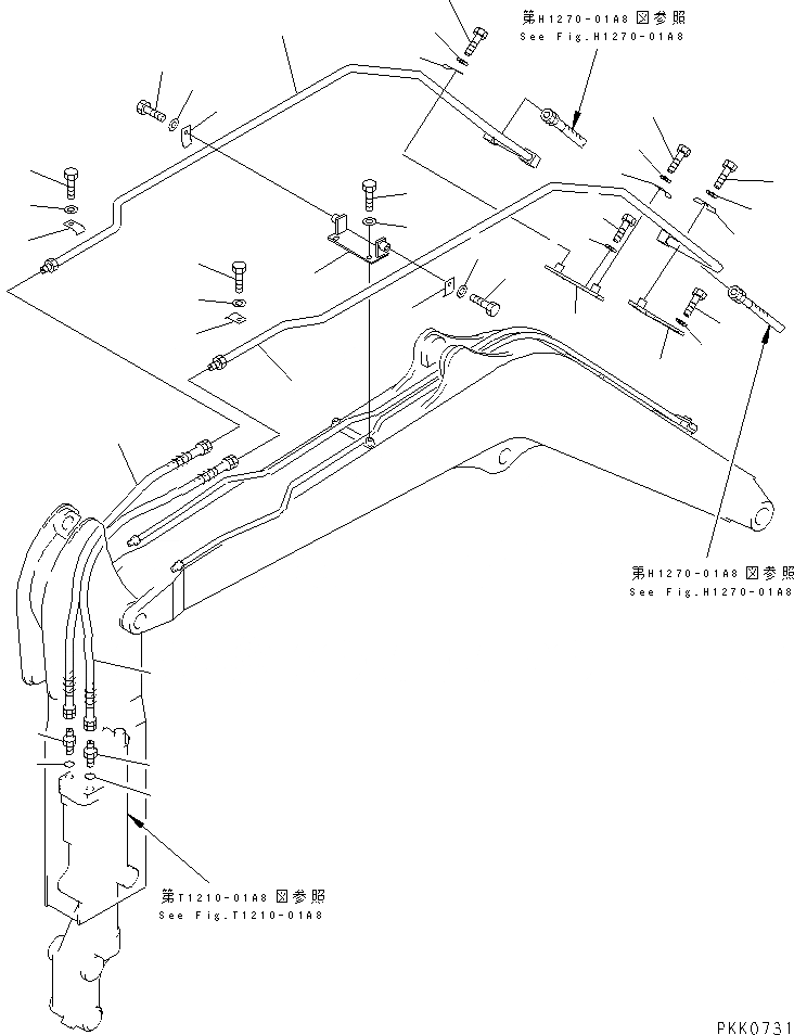 Схема запчастей Komatsu PC30-7 - ГИДРОЛИНИЯ (ГИДРОМОЛОТ ЛИНИЯ) (ДЛЯ МОЛОТА РУКОЯТЬ)(№899-) РАБОЧЕЕ ОБОРУДОВАНИЕ
