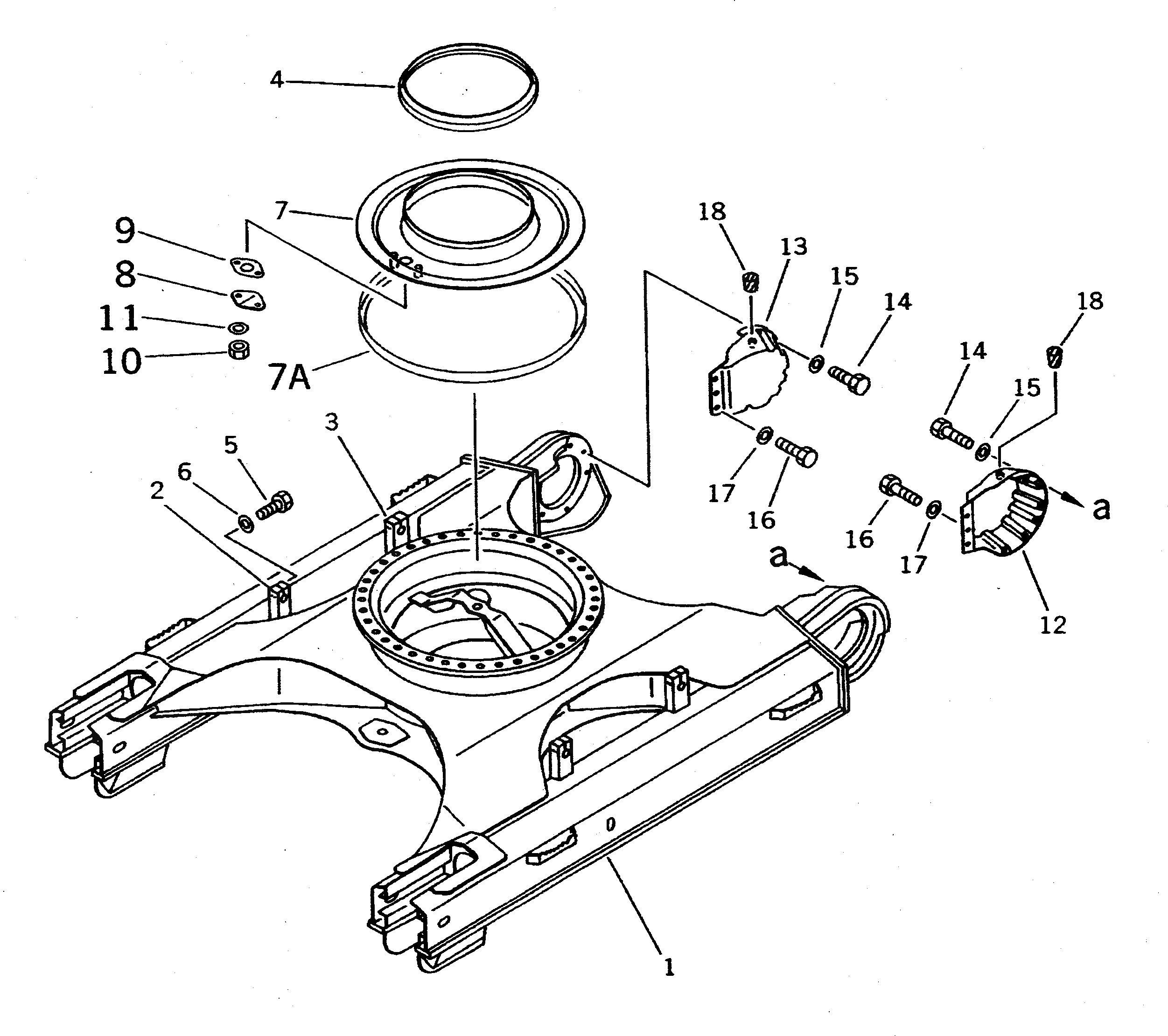 Схема запчастей Komatsu PC300 - ГУСЕНИЧНАЯ РАМА(№-) ХОДОВАЯ