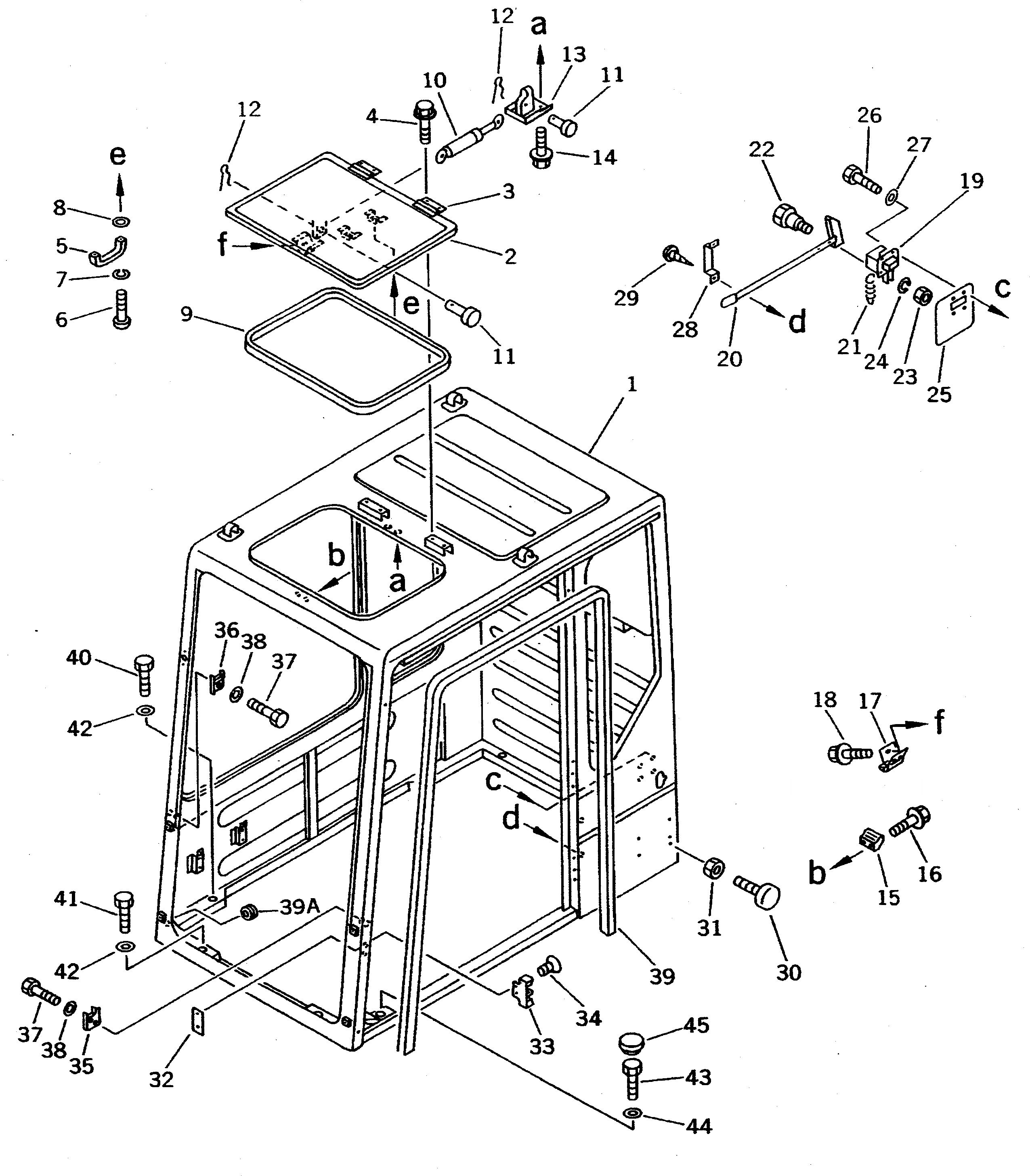 Схема запчастей Komatsu PC300 - КАБИНА (/7) (КАБИНА)(№-) ЧАСТИ КОРПУСА