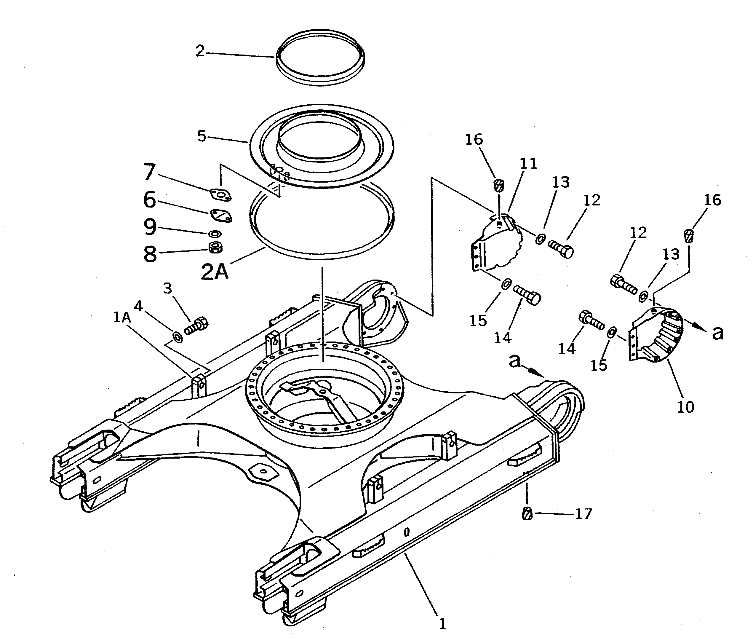 Схема запчастей Komatsu PC300-5 - ГУСЕНИЧНАЯ РАМА(№-9) ХОДОВАЯ