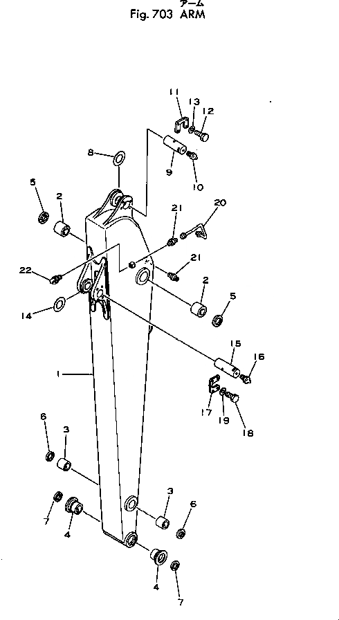 Схема запчастей Komatsu PC300-1 - РУКОЯТЬ РАБОЧЕЕ ОБОРУДОВАНИЕ