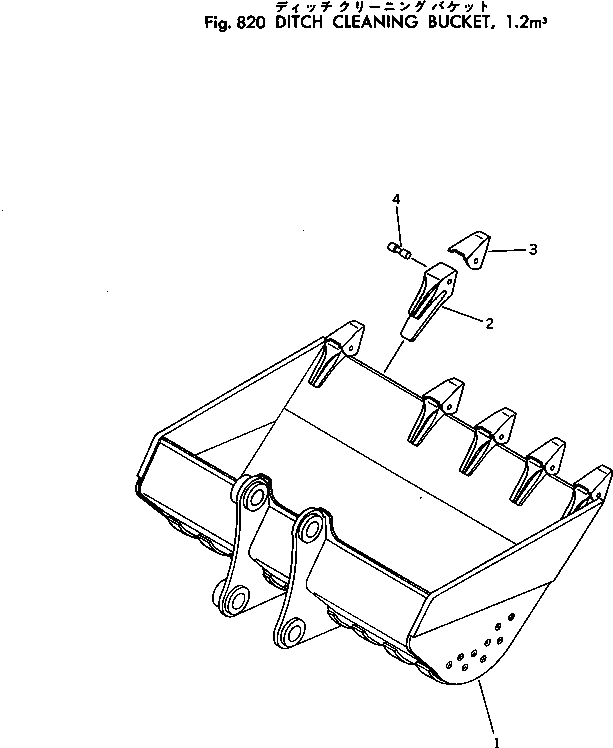 Схема запчастей Komatsu PC300-2 - КОВШ ДЛЯ ЗАЧИСТКИ ТРАНШЕЙ ОПЦИОННЫЕ КОМПОНЕНТЫ