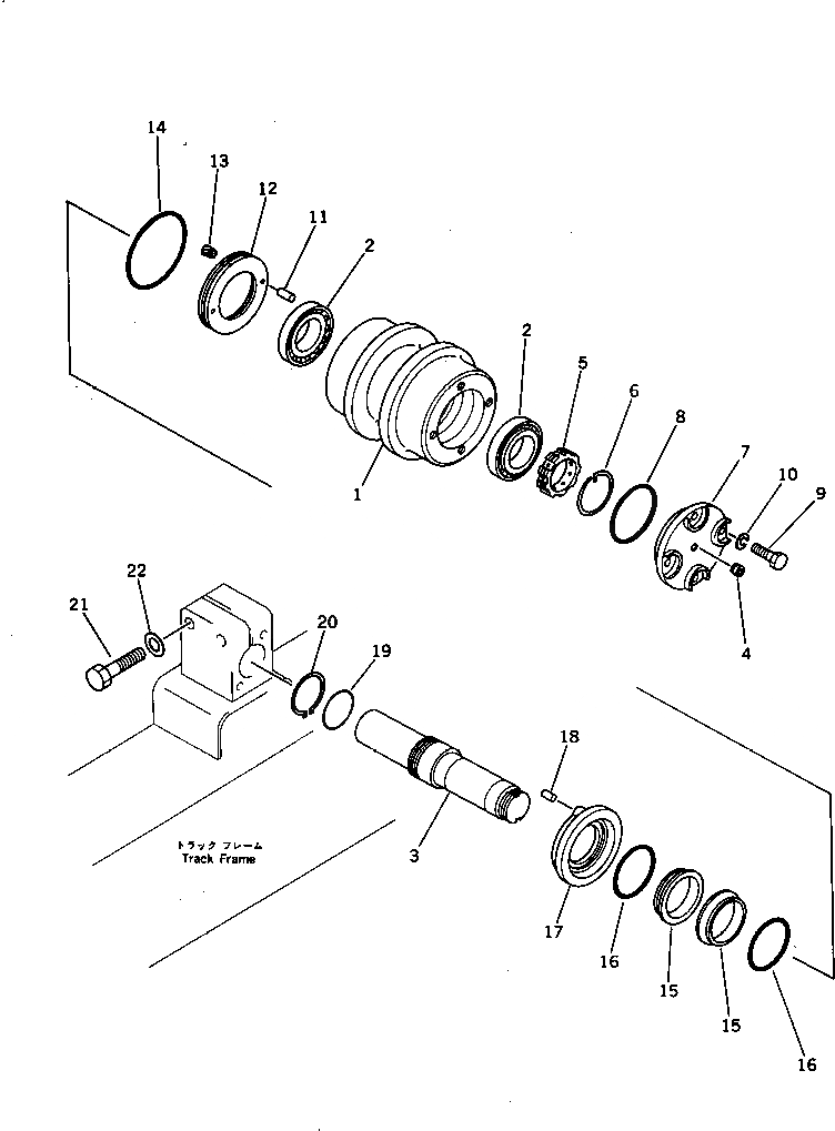 Схема запчастей Komatsu PC300-3 - ПОДДЕРЖИВАЮЩИЙ КАТОК ХОДОВАЯ