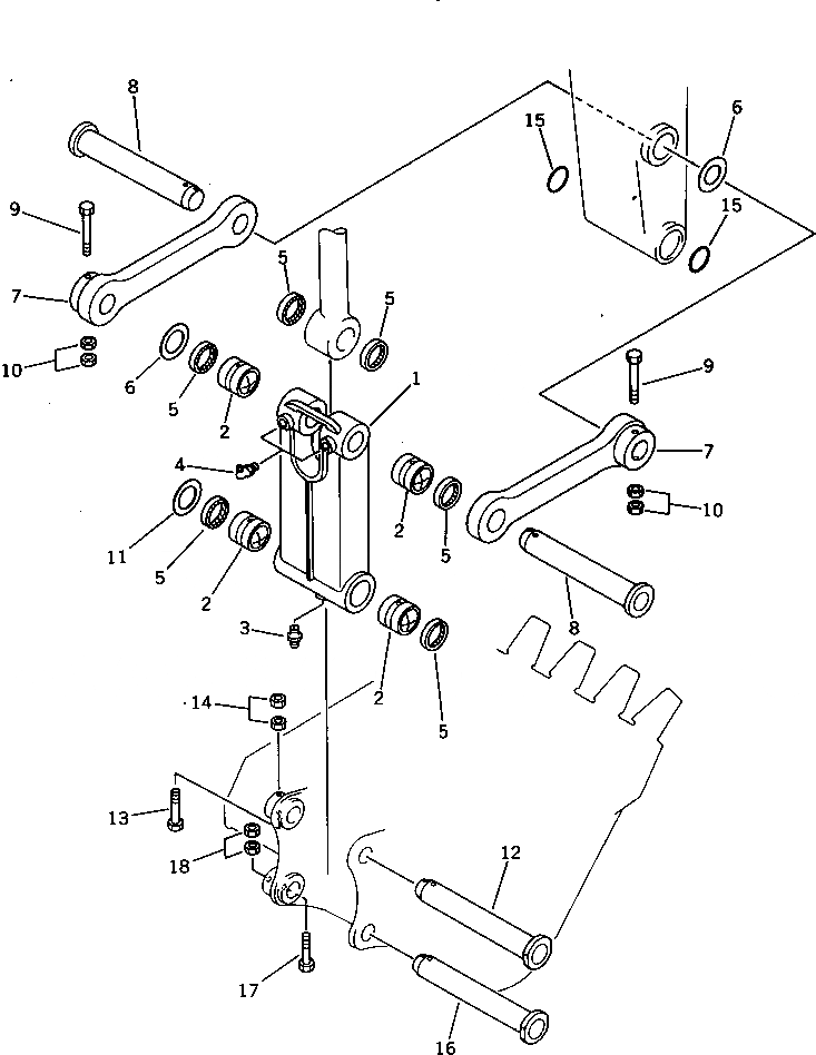 Схема запчастей Komatsu PC300-3 - СОЕДИНИТЕЛЬН. ЗВЕНО РАБОЧЕЕ ОБОРУДОВАНИЕ
