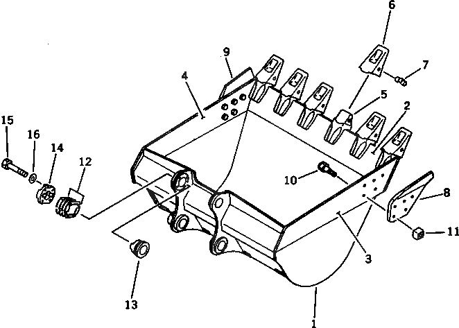 Схема запчастей Komatsu PC300-3 - КОВШ¤ .M.¤ ШИР. 7MM (ГОРИЗОНТАЛЬН. ПАЛЕЦ) РАБОЧЕЕ ОБОРУДОВАНИЕ